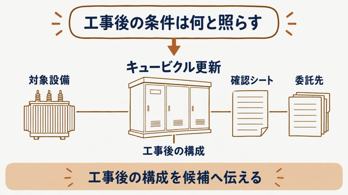キュービクル更新時の委託先見直しを確認する設置者向け図解1