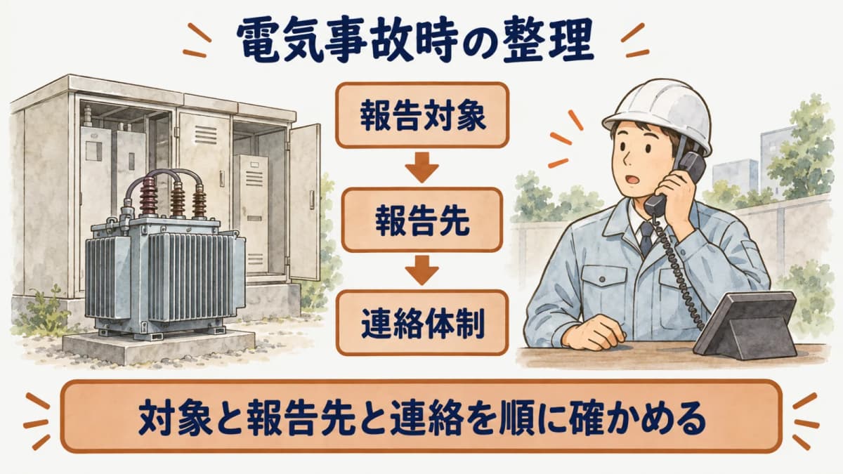電気事故時の整理:報告対象、報告先、連絡体制