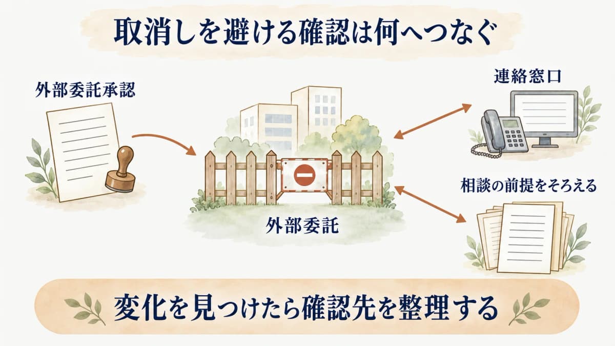 外部委託承認の取消しを確認する設置者向け図解5