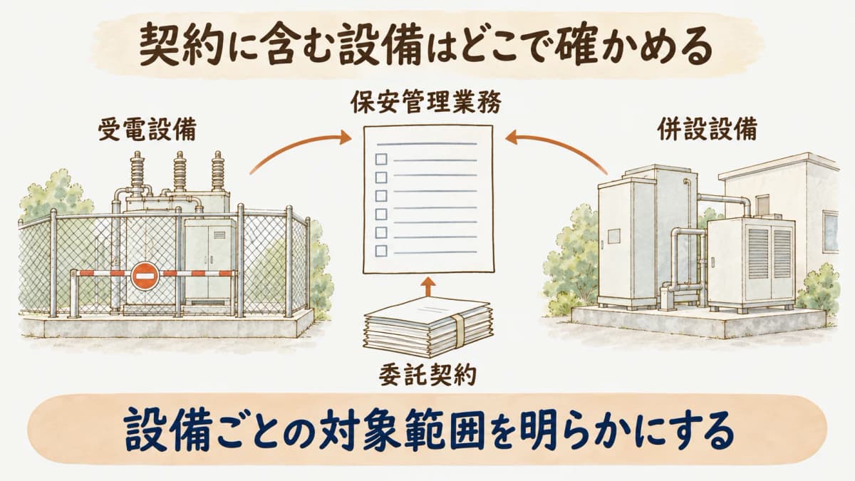 保安管理業務の委託契約の範囲を確認する設置者向け図解1