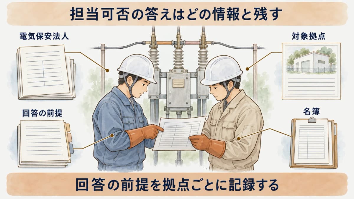 電気保安法人の公開名簿の確認ポイントを示す図解4