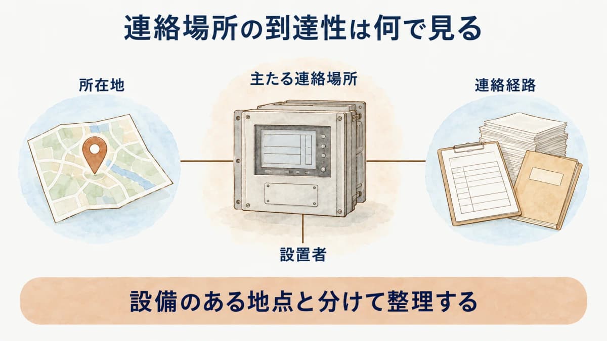 主たる連絡場所の到達性を確認する設置者向け図解1