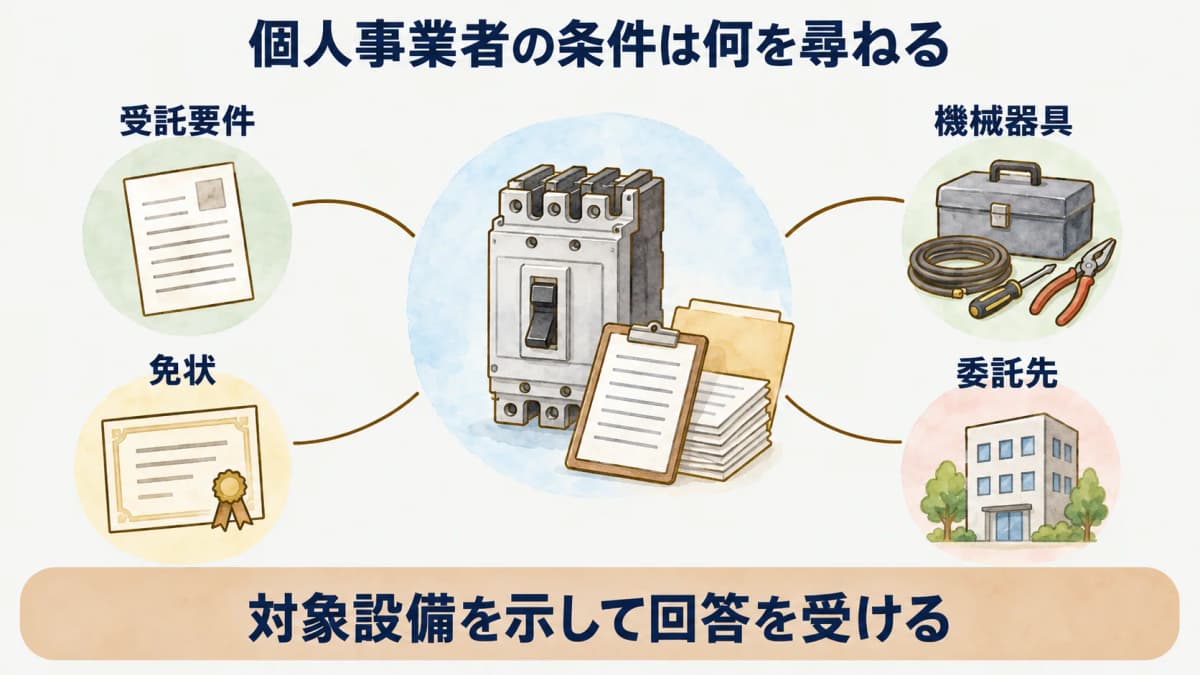 委託先の受託要件の確認ポイントを示す図解1