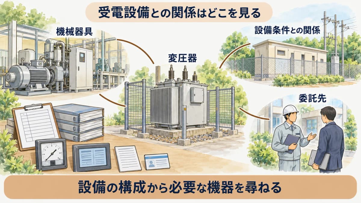 委託先の機械器具の確認ポイントを示す図解2