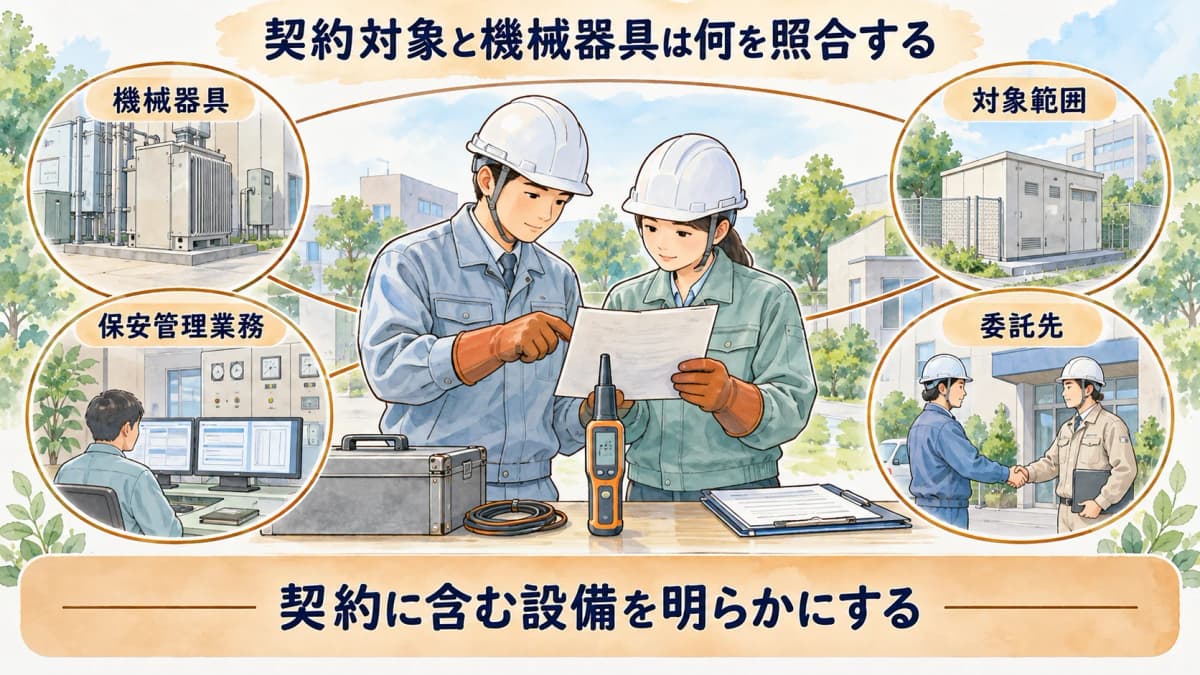 委託先の機械器具の確認ポイントを示す図解4