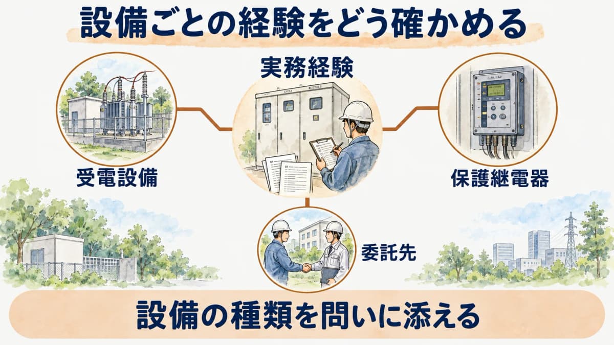 委託先の実務経験の確認ポイントを示す図解2