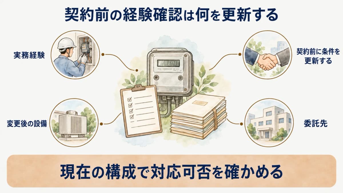 委託先の実務経験の確認ポイントを示す図解5