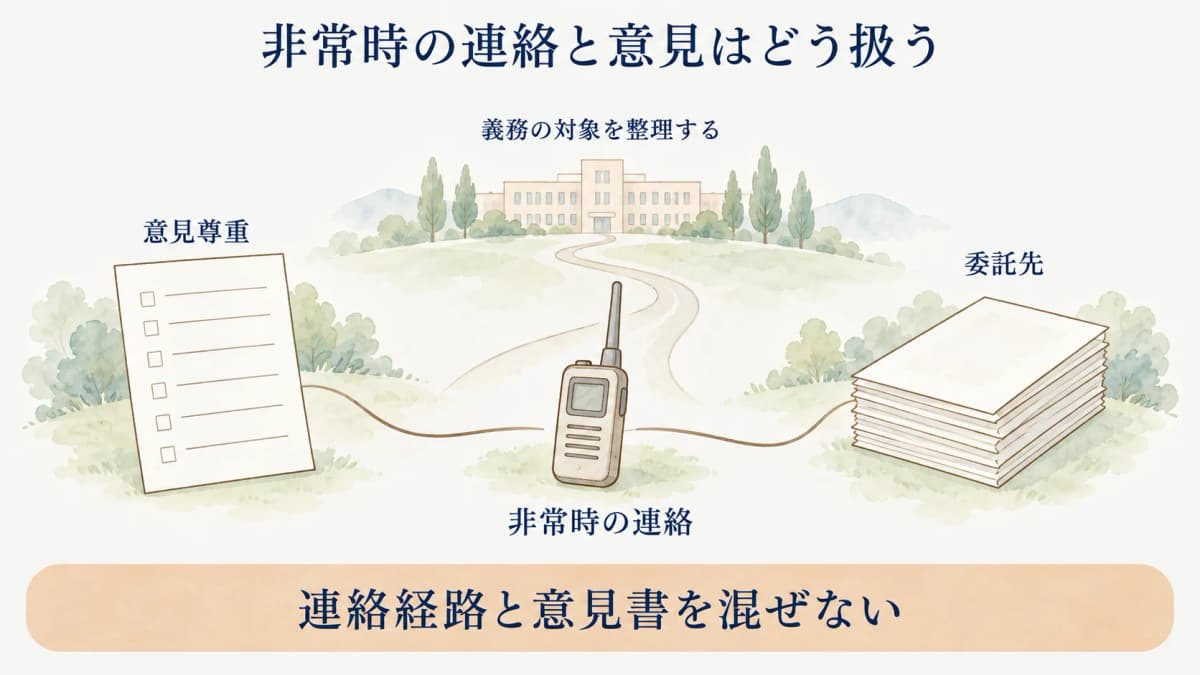 委託先の意見を尊重する義務を確認する設置者向け図解2