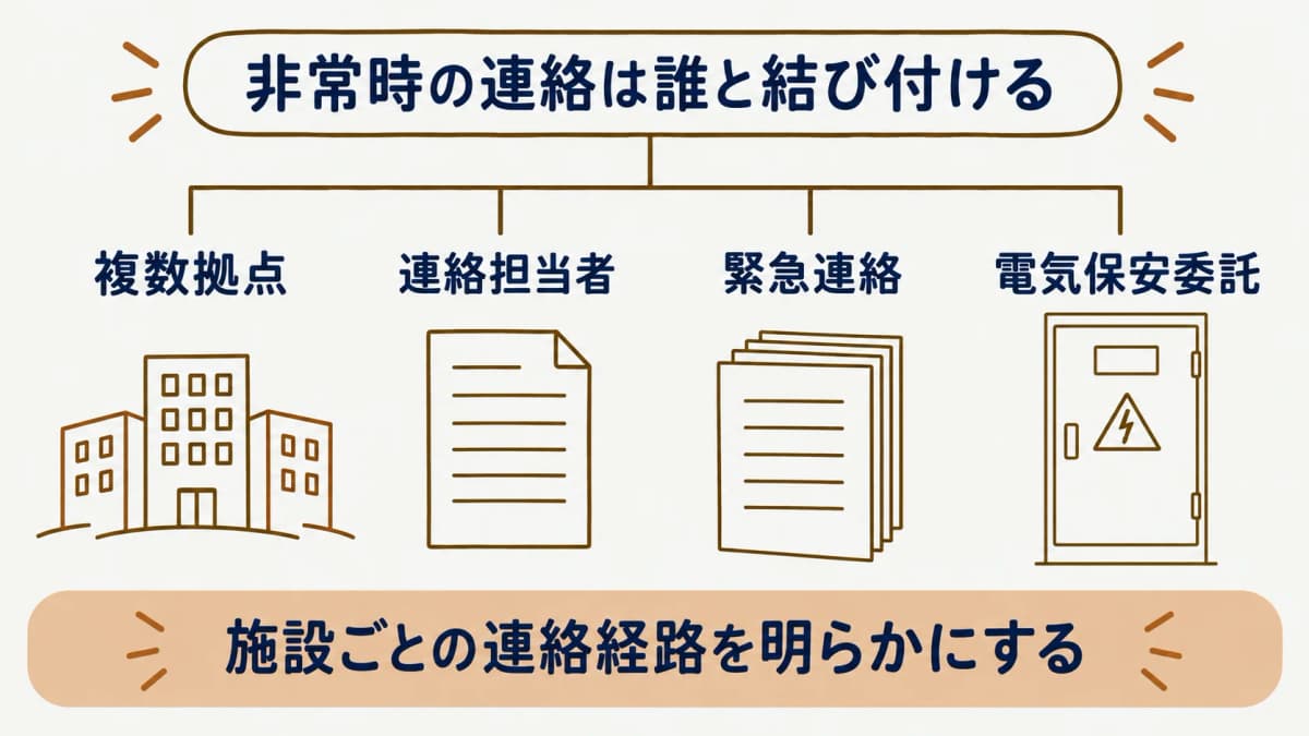 複数拠点の電気保安委託の確認ポイントを示す図解3