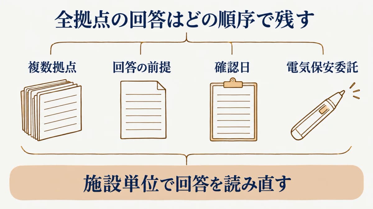 複数拠点の電気保安委託の確認ポイントを示す図解5