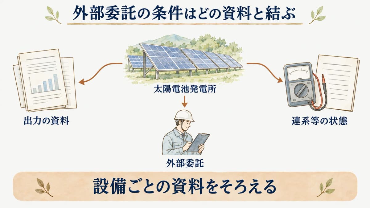 太陽電池発電所と蓄電所の外部委託条件を確認する設置者向け図解1